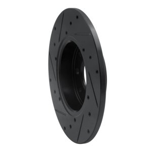 Fiat 500E Brake Rotor (1) - Rear Right - R1 Concepts - Drilled & Slotted - Black - `13-`19